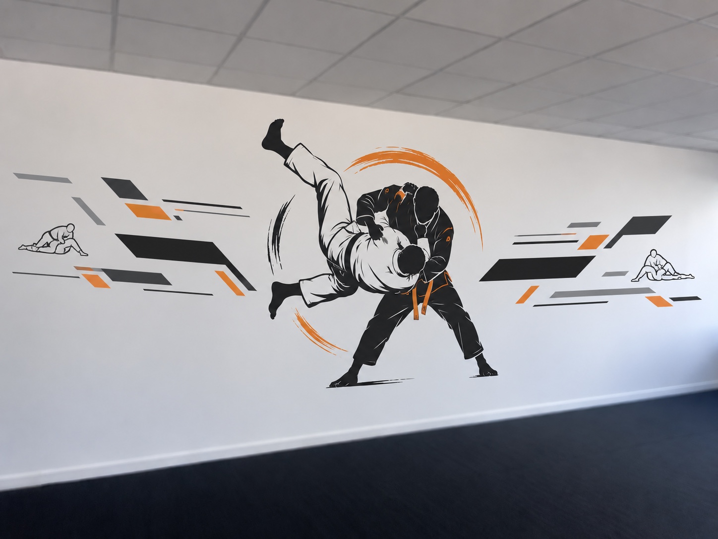 Impression murale représentant deux judokas